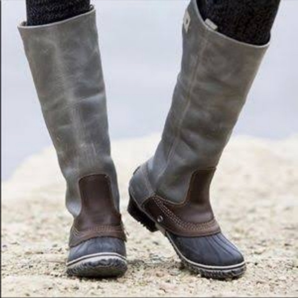 Sorel Slimpack Leather Tall Riding Boots Size 11 RARE hard to find!
